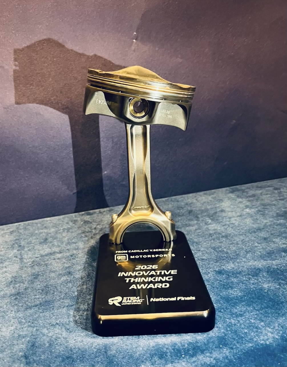 2026 GM Motorsports Innovative Thinking Award presented to Griffin Racing at the STEM Racing National Finals