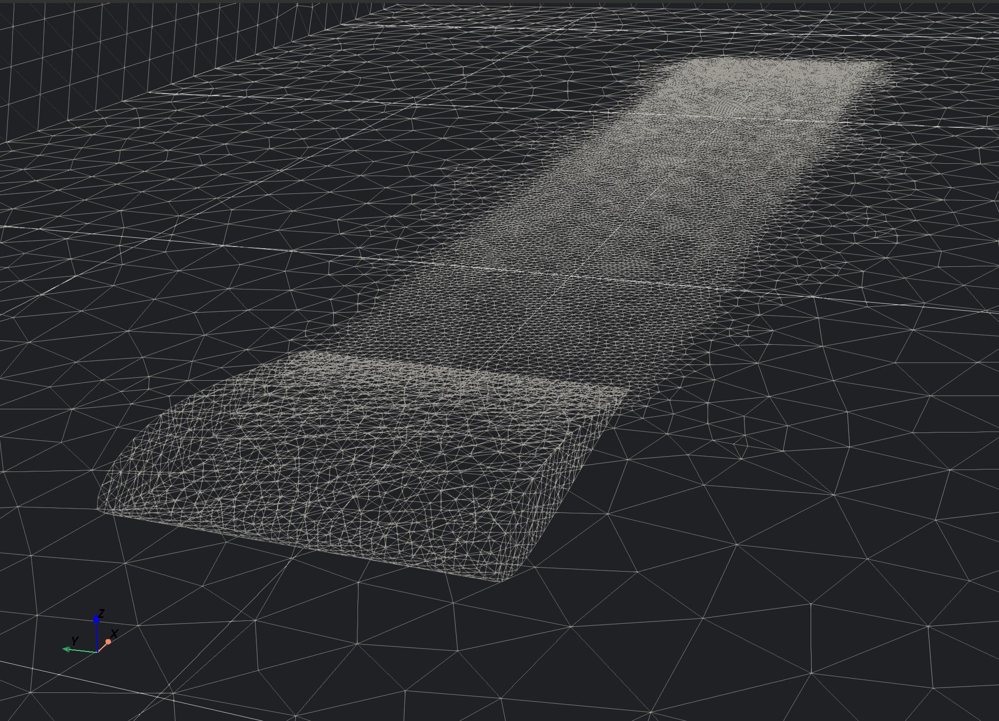 Complete computational mesh surrounding a Griffin Racing car geometry